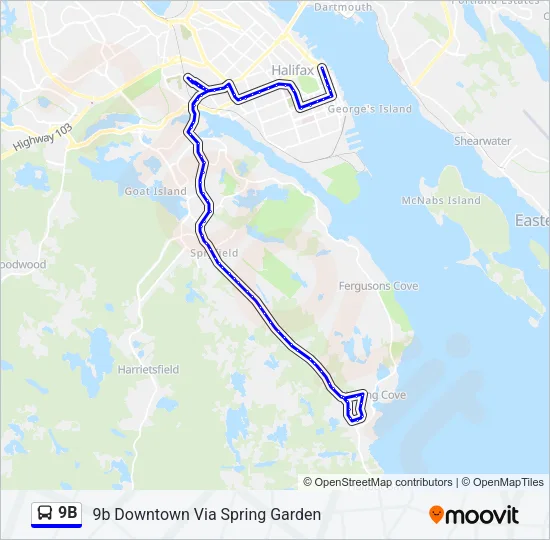 9B Bus Line Map