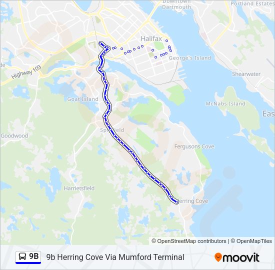 9B bus Line Map