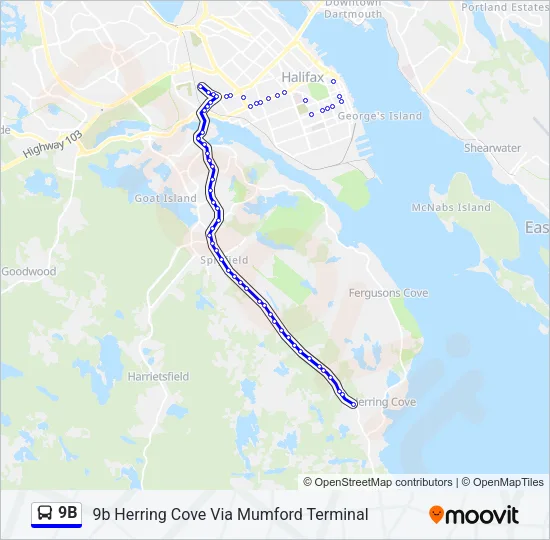 9B Bus Line Map