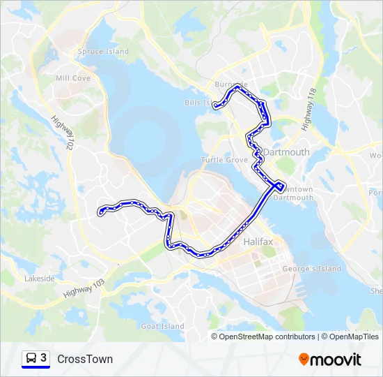 3 Bus Line Map
