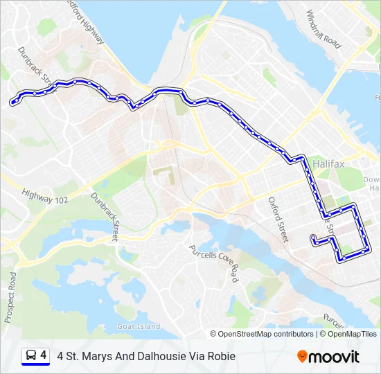 Plan de la ligne 4 de bus