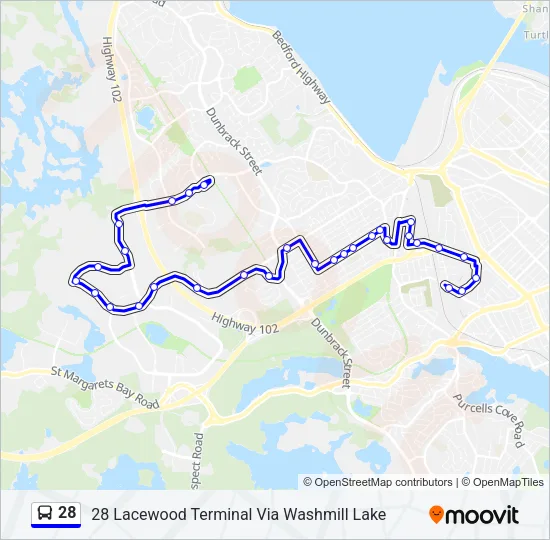 28 Bus Line Map