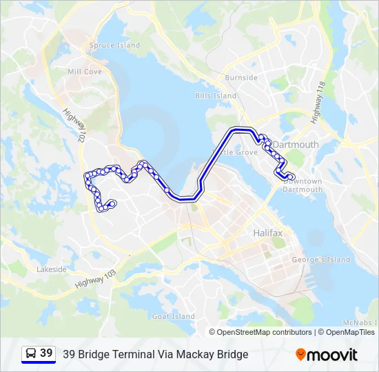 39 Bus Line Map