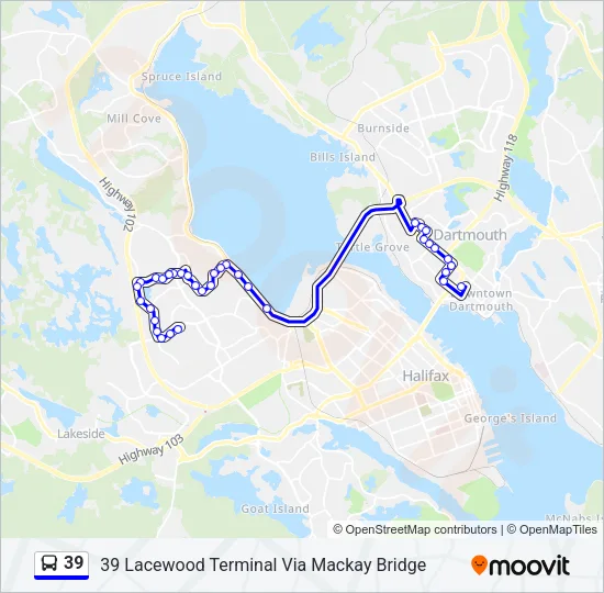 39 Bus Line Map