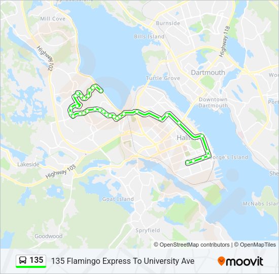 135 Bus Line Map