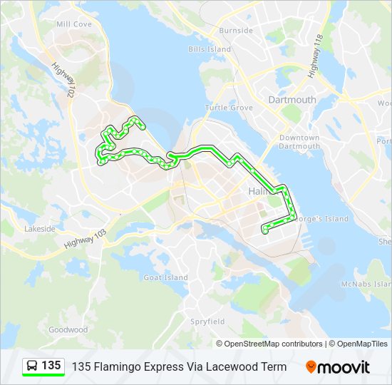 135 Bus Line Map