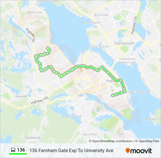 136 Bus Line Map