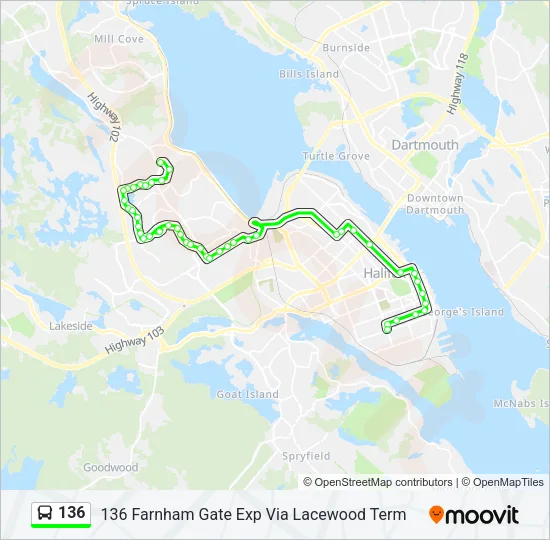 136 Bus Line Map