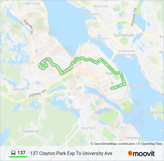 137 Bus Line Map