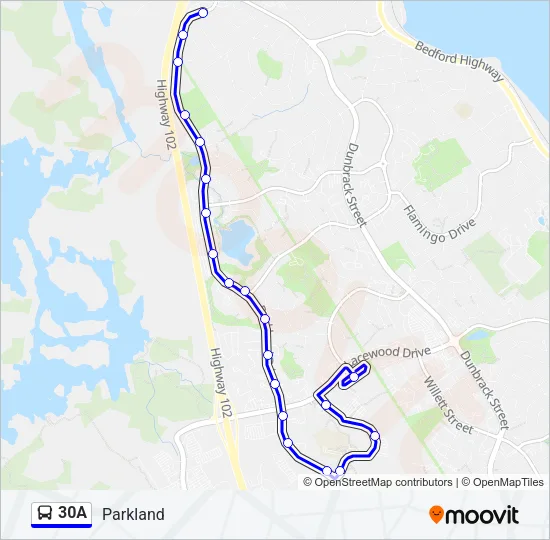 30A Bus Line Map