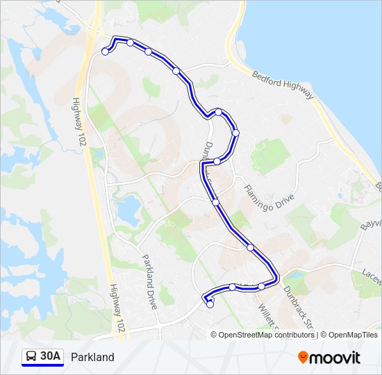 30A Bus Line Map