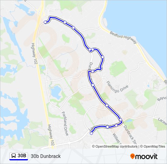 30B Bus Line Map