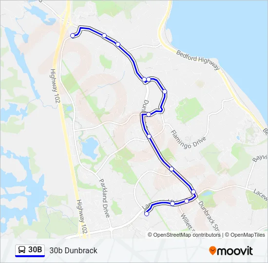 30B Bus Line Map