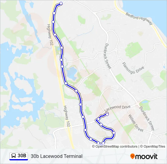 30B Bus Line Map