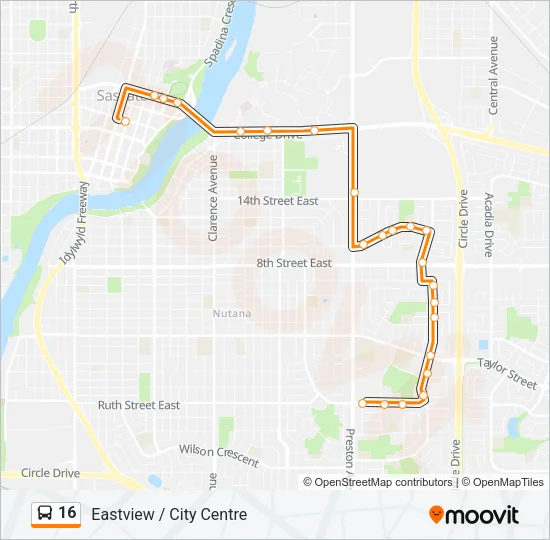 16 Bus Line Map