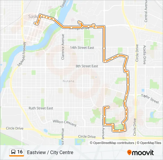 16 Bus Line Map