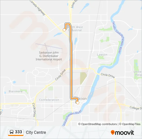 333 Bus Line Map