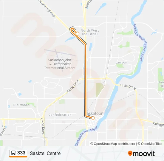 333 Bus Line Map