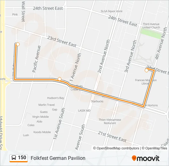 150 Bus Line Map