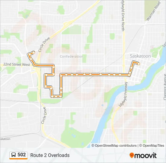 502 Bus Line Map