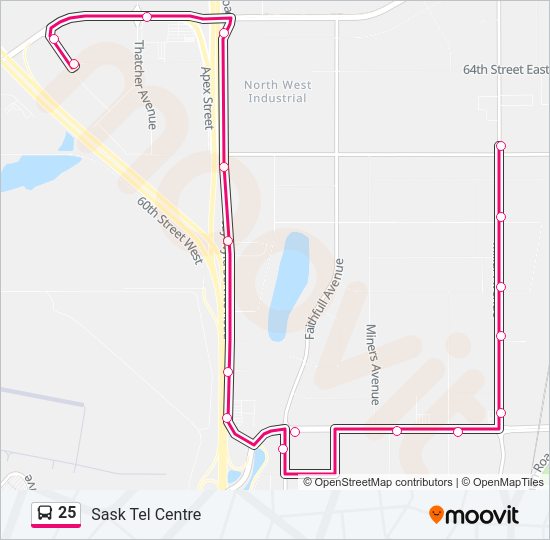 25 bus Line Map