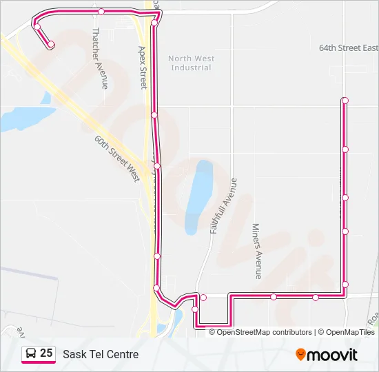 25 Bus Line Map