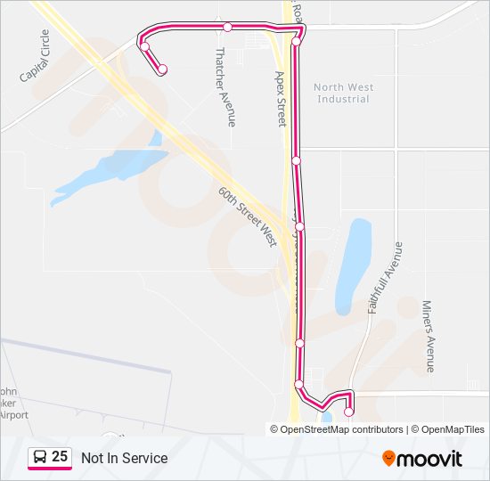 25 bus Line Map