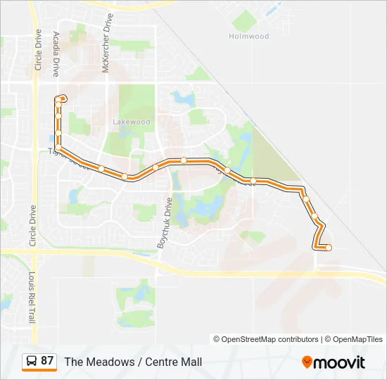 87 Bus Line Map