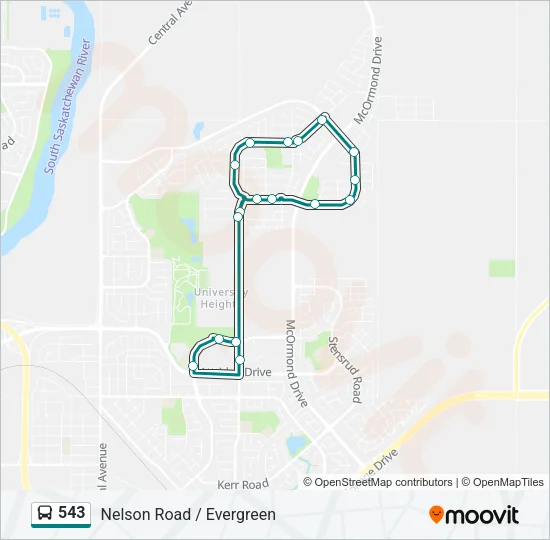 543 Bus Line Map