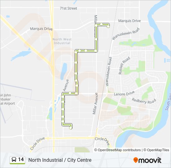 14 Bus Line Map