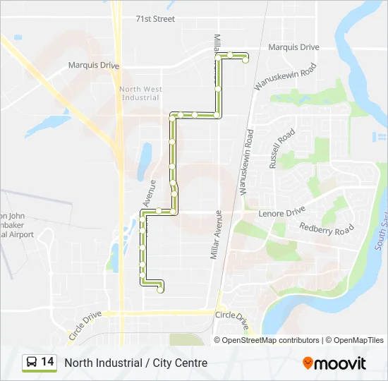14 Bus Line Map