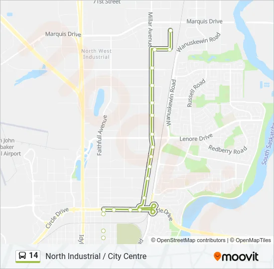 14 Bus Line Map