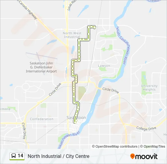 14 Bus Line Map