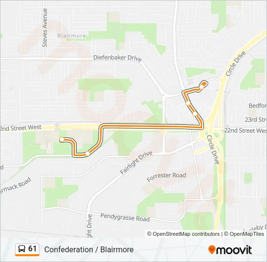 61 Bus Line Map