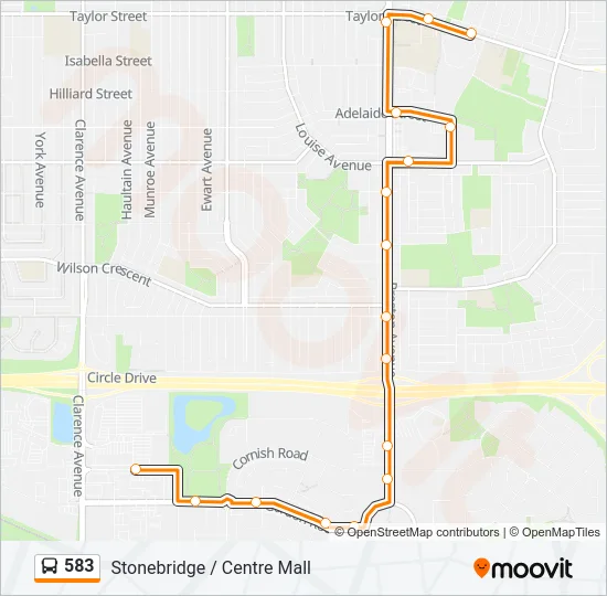 583 Bus Line Map