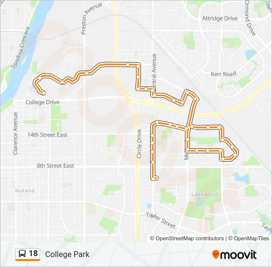 18 Bus Line Map