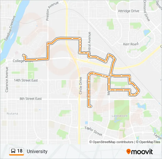 18 Bus Line Map