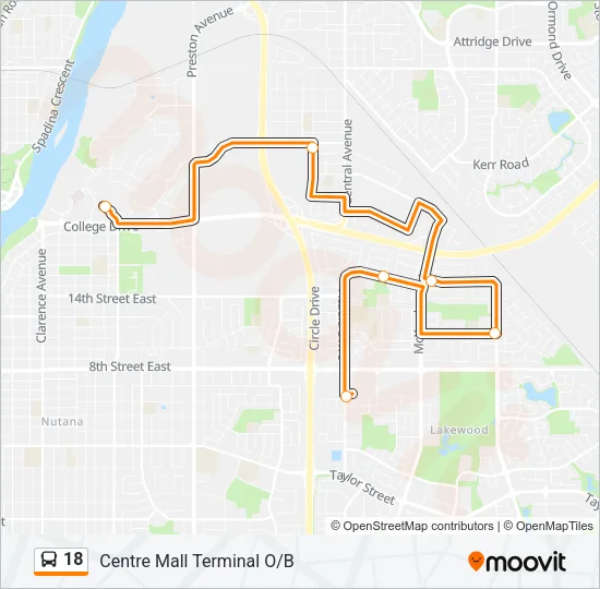 18 Bus Line Map