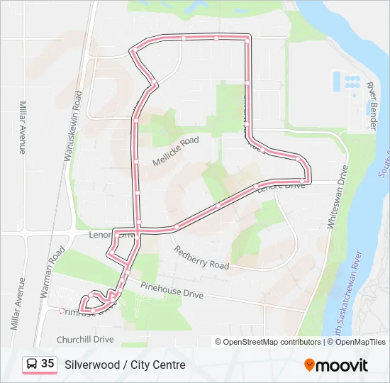 35 Bus Line Map