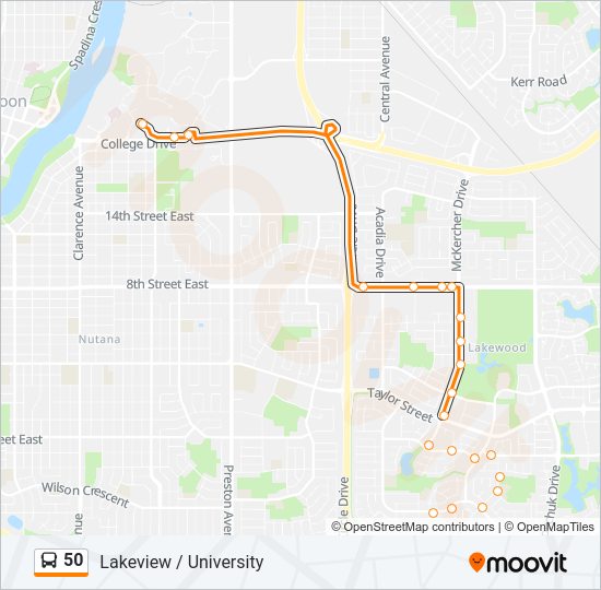 50 bus Line Map