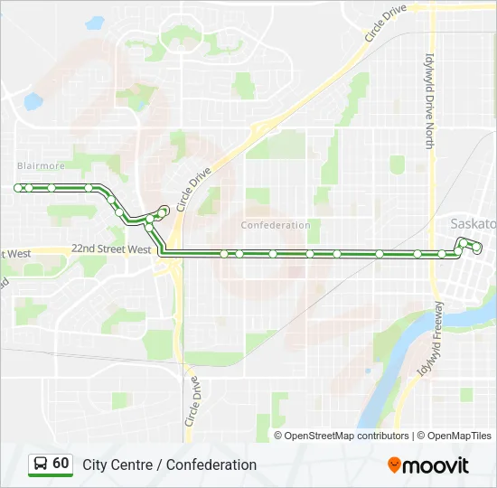 60 Bus Line Map