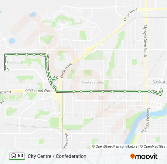 60 Bus Line Map