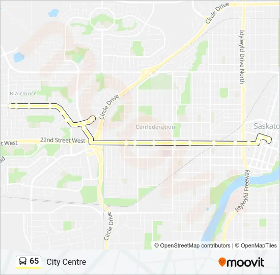 65 Bus Line Map