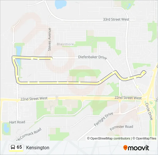 65 Bus Line Map