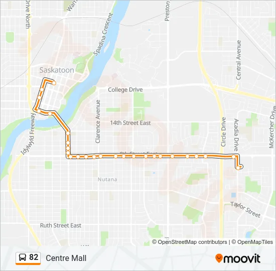 82 Bus Line Map