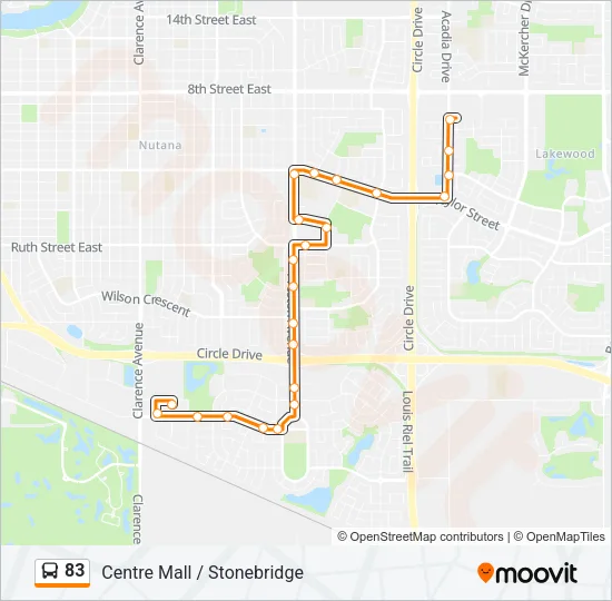83 Bus Line Map