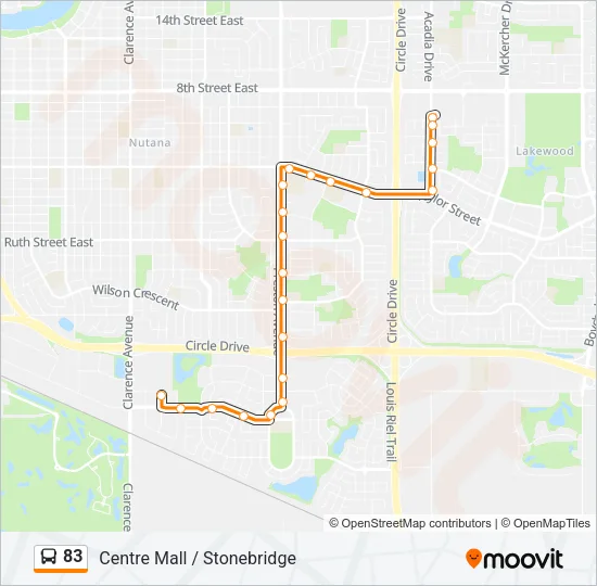 83 Bus Line Map