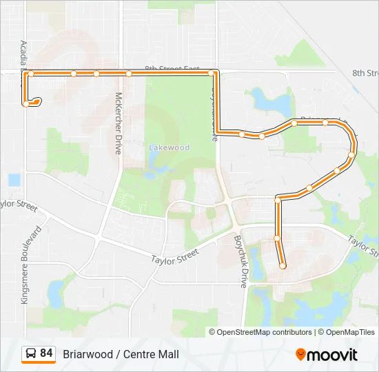 84 Bus Line Map