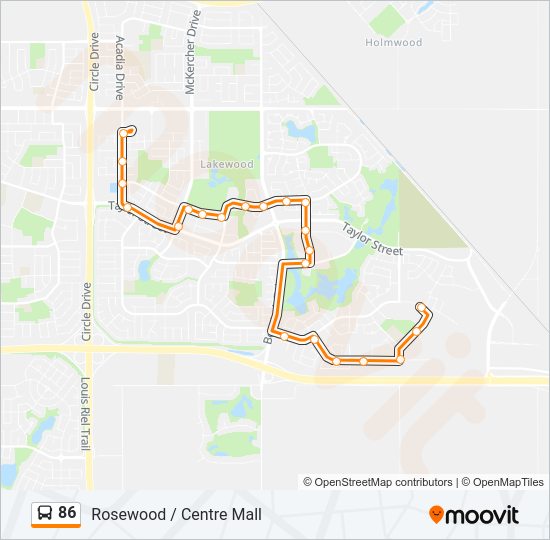 86 Bus Line Map