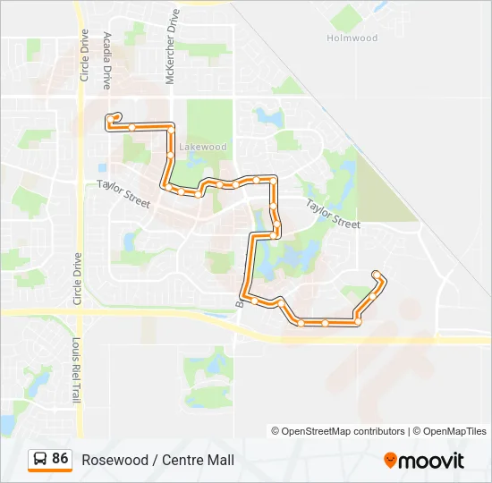 86 Bus Line Map